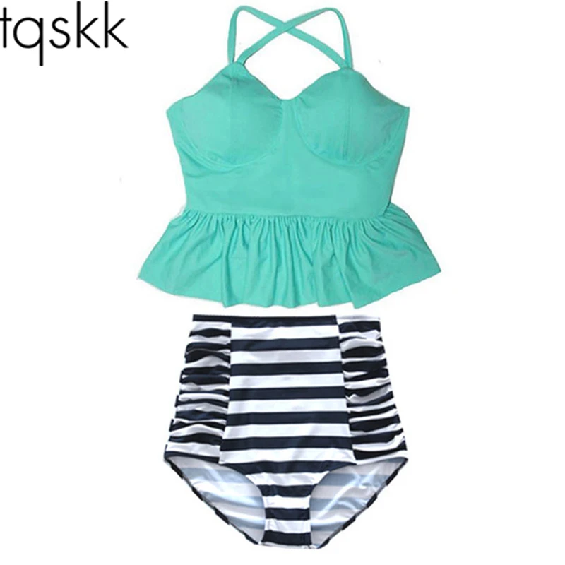 TQSKK High Waist Swimsuit 2017 Newest Bikinis Women Push
