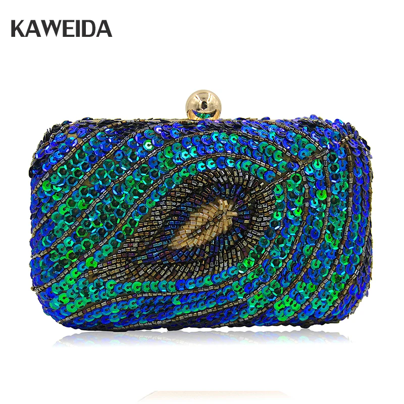 

Hot Selling Sequins Pearl Embroidery Evening ClutchBbag Blingbling High-end Retro Ladies Clutches Hand Bag Box baobao