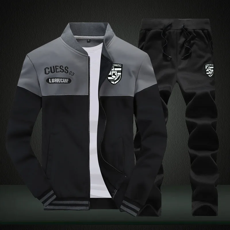 Riinr Brand New Men Sets Fashion Autumn Spring Sporting Suit Sweatshirt +Sweatpants Mens Clothing 2 Pieces Sets Slim Tracksuit Riinr Brand New Men Sets Fashion Autumn Spring Sporting Suit Sweatshirt +Sweatpants Mens Clothing 2 Pieces Sets Slim Tracksuit