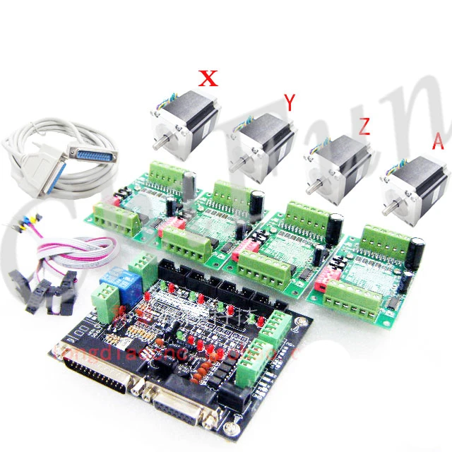 

DIY small four axis engraving machine, control kit MACH3 software control board 57 3A stepping drive