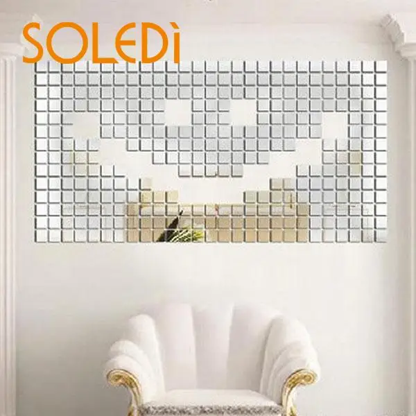 

100-Pieces/lot Wall Sticker Home Mirror Sticker DIY 100-Piece Home decoration Mirror stickers For home living room Office Decor