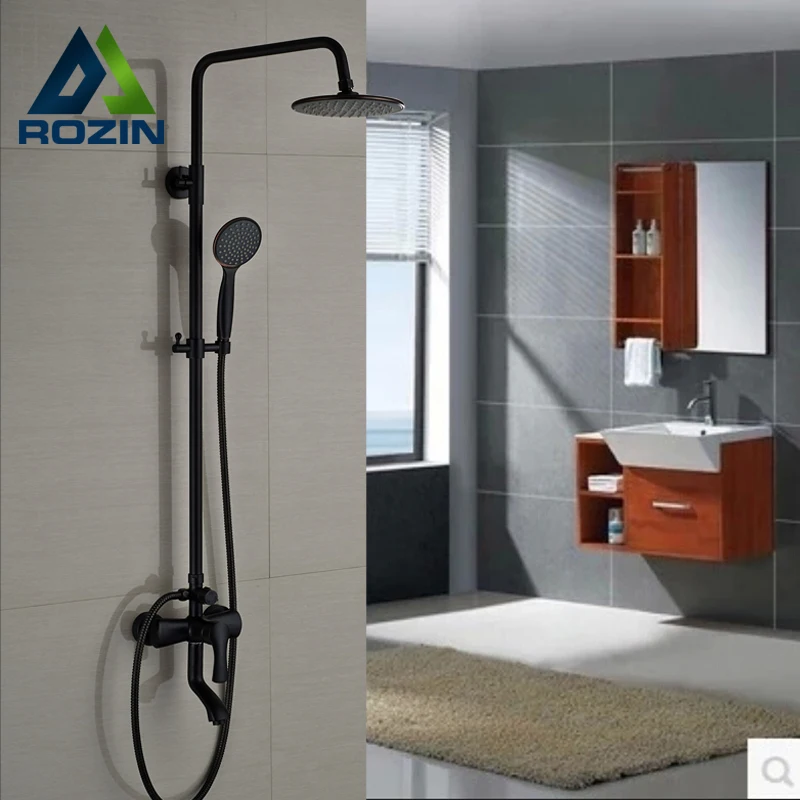 

Brand New Rotable Lifting Type Shower Faucet Set Wall Mount Outdoor 8" Rainfall Tub Shower Mixer Taps