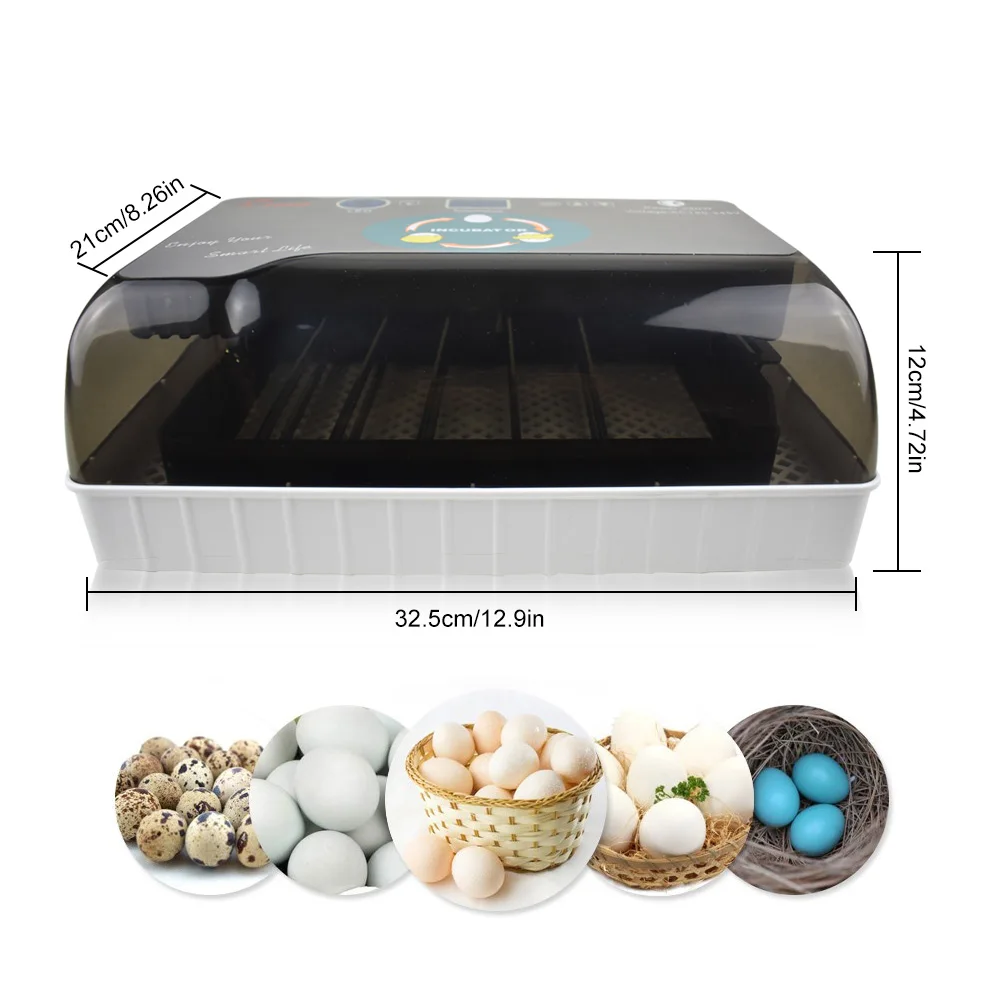12 Eggs Automatic Digital Eggs Incubator Hatcher Home Mini Hatching Incubator Chicken Duck Egg Incubator Hatching Machine 12 Eggs Automatic Digital Eggs Incubator Hatcher Home Mini Hatching Incubator Chicken Duck Egg Incubator Hatching Machine