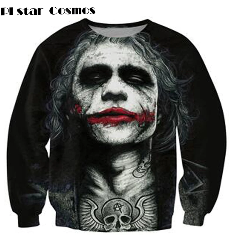 

PLstar Cosmos Inked Joker Sweatshirt badass tattooed Joker Dark Knight 3d Sweats Women Men Batman DC Comics Superhero Tops