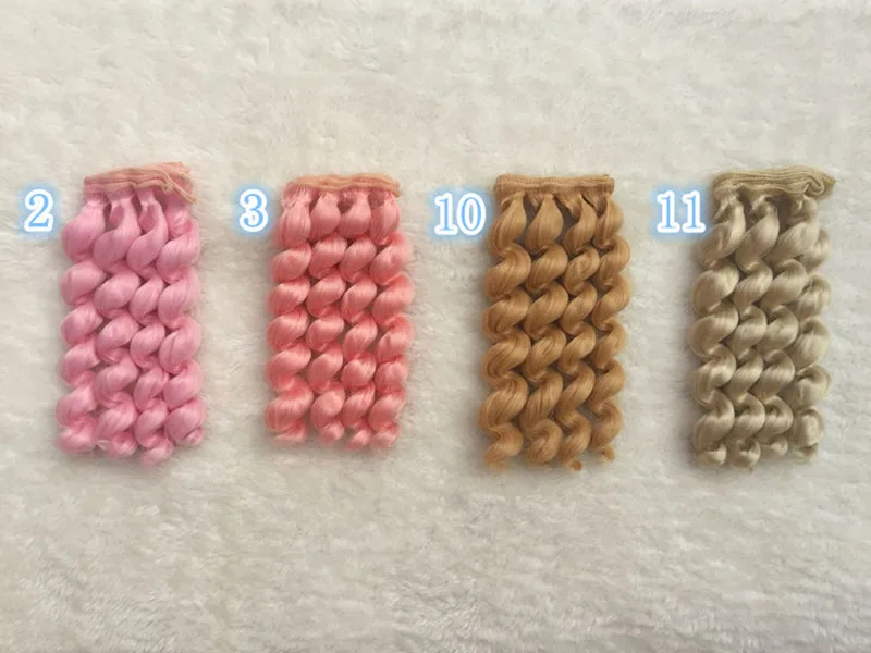 

15cm X100 Cm Fashion Doll Hair Wigs for BJD SD Chole Doll Wigs High-temperature Wire Fiber Hair Curly Wave Single Fapai Wigs