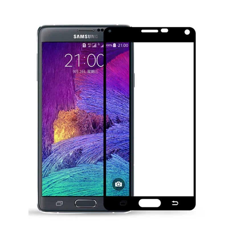 2 шт Thouport стекло для samsung Note4 протектор экрана закаленное для samsung Galaxy Note 4 Полное стекло защитная пленка N910F N910C - Цвет: Черный