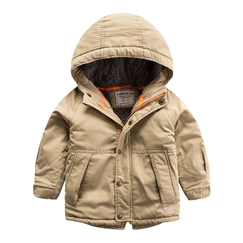 Children with cashmere coat 2016 winter new stick zipper Hoody zip top coat boy baby warm