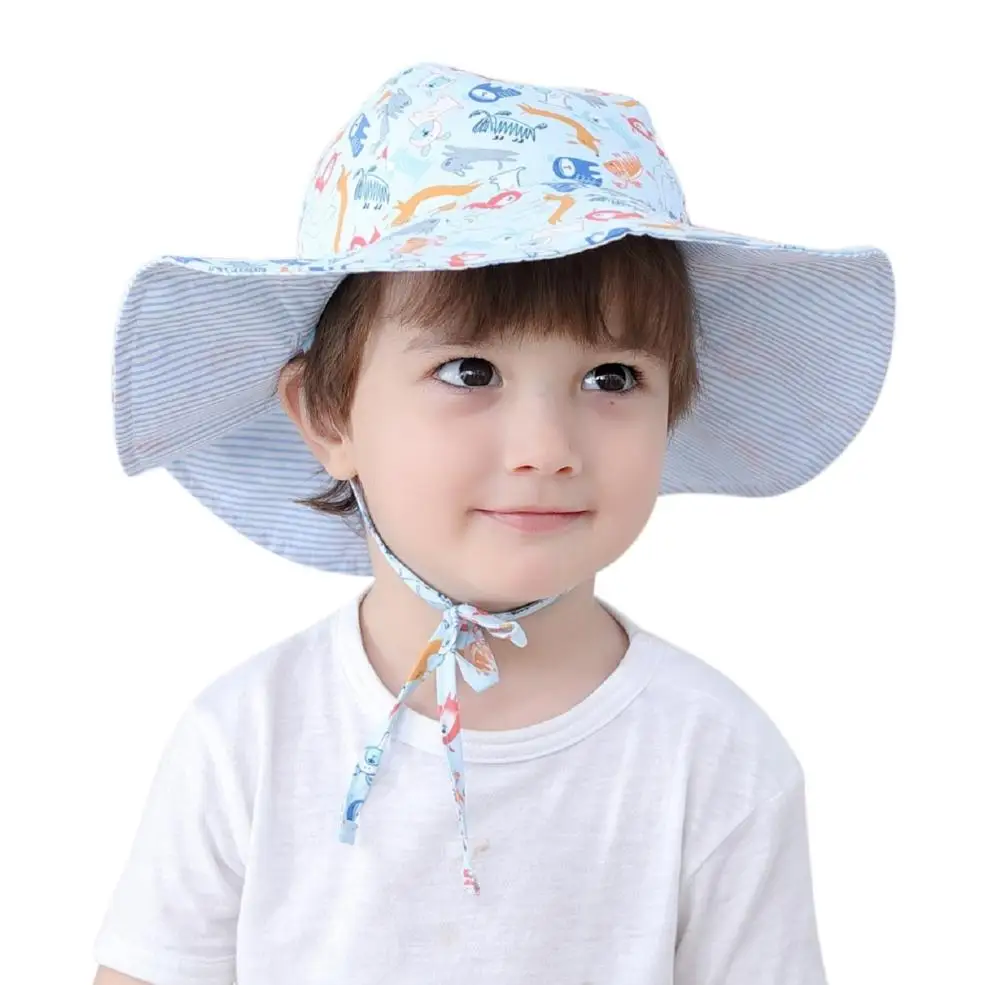

Connectyle Kids Reversible Bucket Sun Hats Large Brim UPF 50+ Sun Protection Hat