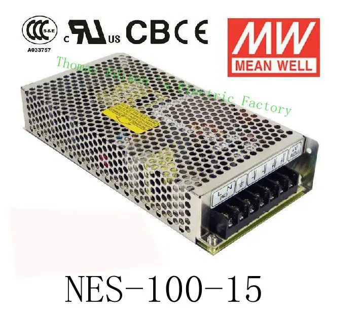 

Original MEAN WELL power suply unit ac to dc power supply NES-100-15 100W 15V 7A MEANWELL