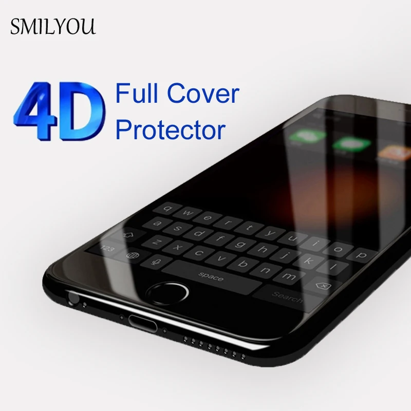 SMILYOU 4D полное покрытие закаленное Стекло для iPhone 7 6 изогнутый край Экран