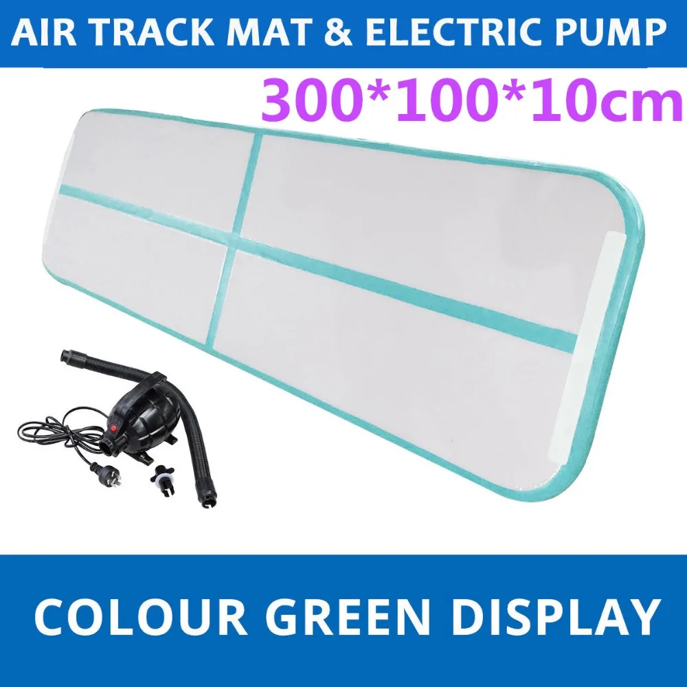 

Gofun 118x35x4inch Gym Air Track Floor Pad Home Gymnastics Tumbling Inflatable Rolling Mat With Air pump Mint Green