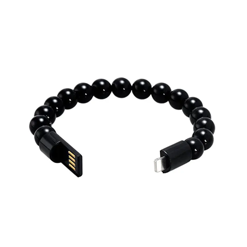 USB зарядный браслет с бусинами кабель портативное зарядное устройство для