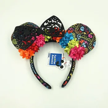 

Parks Black Floral Lace Coco Dia de Los Muertos Minnie Ears Headband