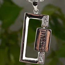 Гарантия Простые Ювелирные изделия из стерлингового серебра 925 пробы, вечный CZ, кубический кулон, 34 мм, 6,4 г, PE36028