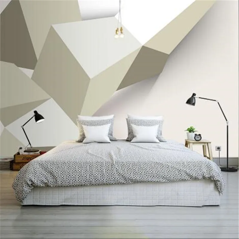Modern Design Wallpaper for Walls 4D Geometric Custom Mural 3D Stereoscopic Gray Wall Covering