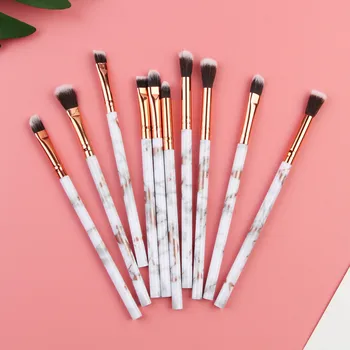 

10PCS Powder Foundation Makeup Brush Concealer Eyeshadow Brush Set Marble Look Makeup Tool Multifunctional brush 2U81109