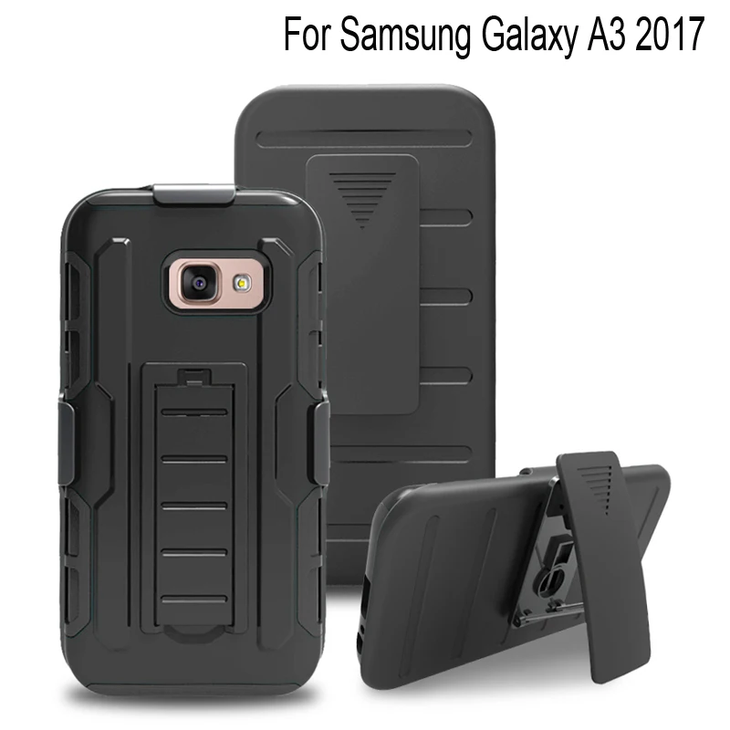 

Rugged 3 in 1 Armor Case for fundas Samsung Galaxy A3 2017 Case for Samsung A3 2017 Cover A320 4.7 inch + Belt Clip