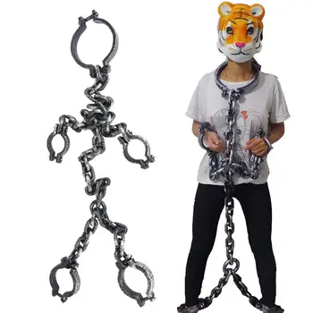 

Iron Chain Simulation Creative Realistic Halloween Prop Prisoner Prop Criminal Prop Costume Accessories For School Play Cosplay