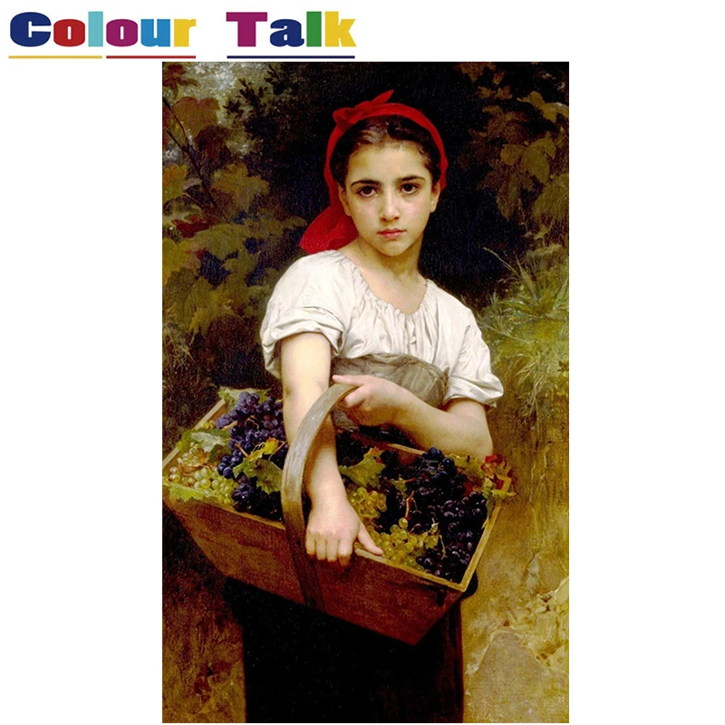 

DIY Figure Painting Modern Hand Painted Canvas Painting By Numbers Decoration pictures Wall Unframed For Room Acrylic P-0711