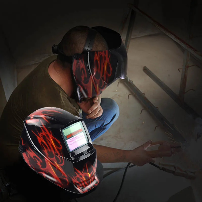 

New Style Solar Energy Powered Automatic Adjustable Range 4/9-13 Welding Mask Lightweight and Durable PP Welder Goggles Helmet A