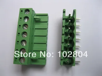

30 Pcs Pitch 5.08mm Angle 7way/pin Screw Terminal Block Connector Green Color L Pluggable Type