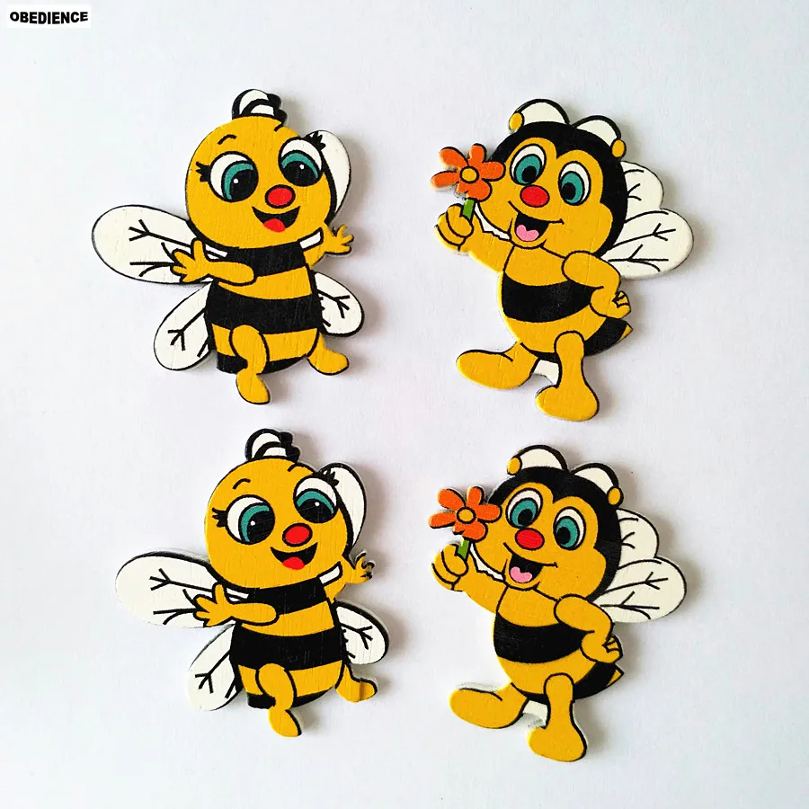 Obéissance Gros Lot Dessin Animé Abeille Fleur En Bois