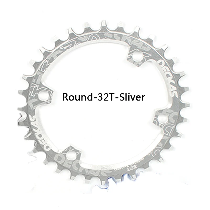 Deckas круглая узкая широкая цепь MTB горный велосипед 104BCD 32T 34T 36T Запчасти для зубной пластины - Цвет: Round-32T-Sliver