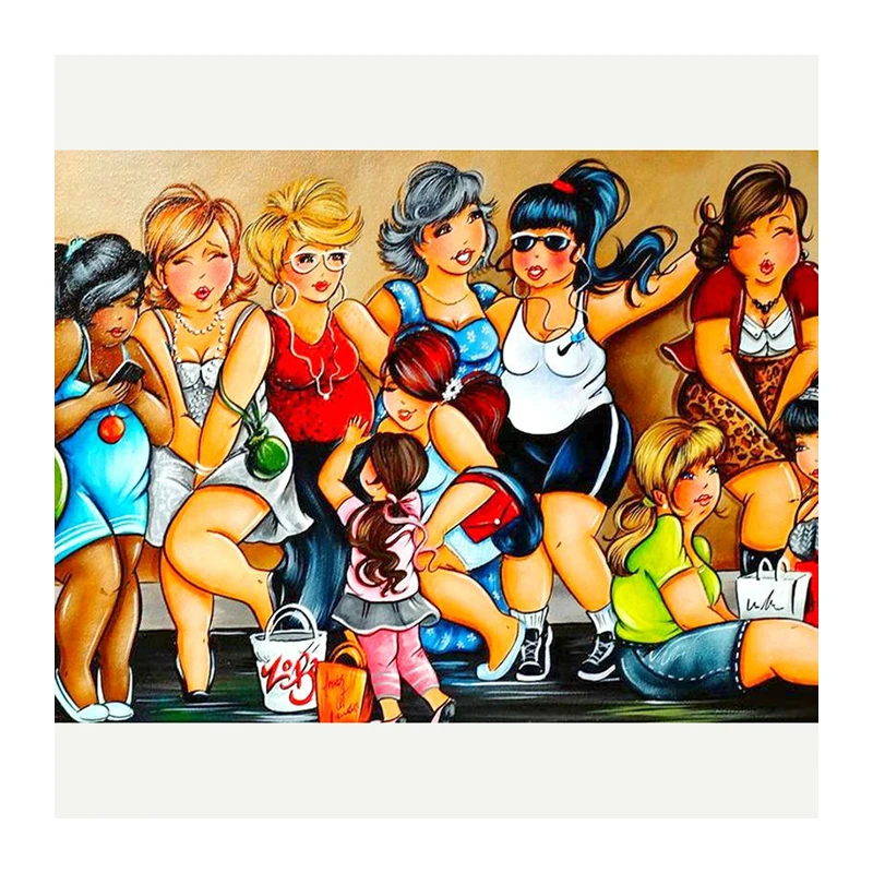 NEW 5D Fashion Ladies DIY mosaic full of 3D Embroidery European Cross Stitch Kits Diamond Painting Cartoon Sexy Women