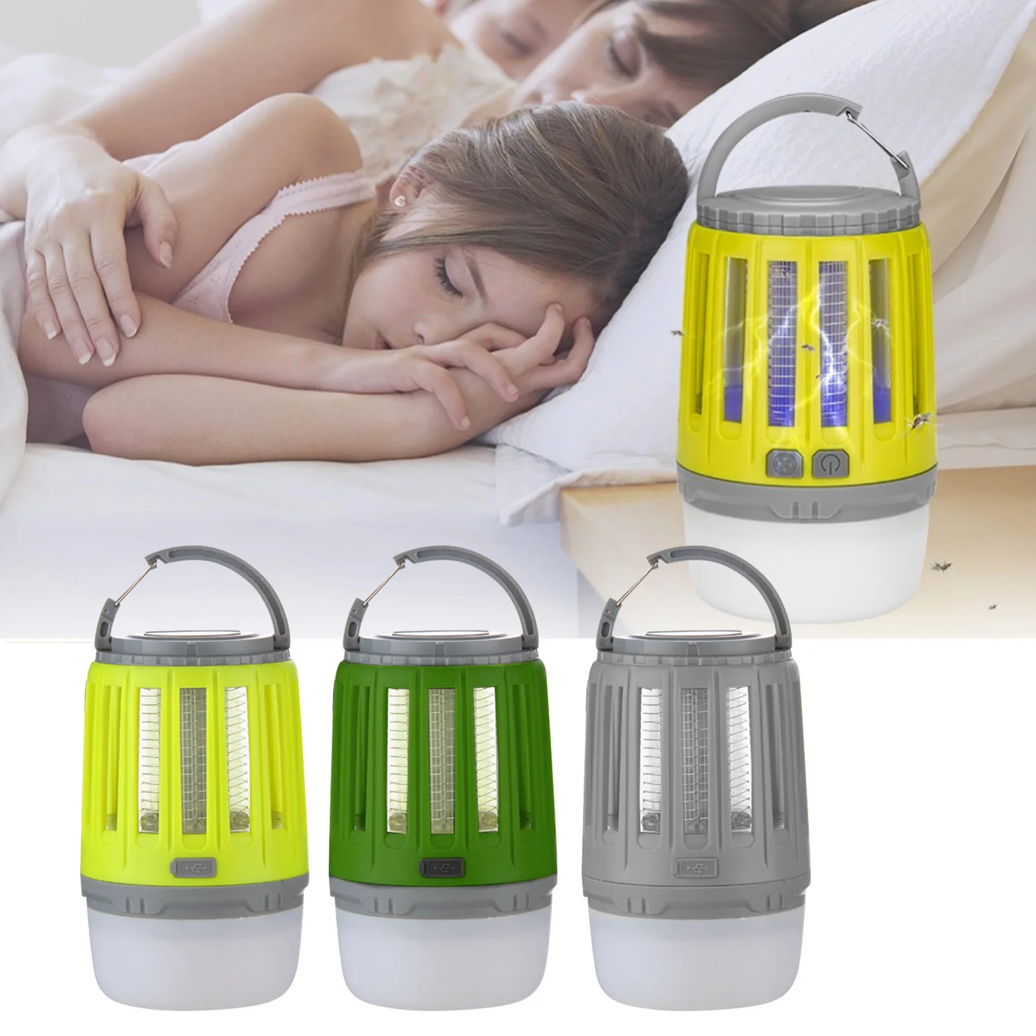 

Behogar Portable USB Charging Electronic Mosquito Repellent Killer Lamp with Camping Light for Outdoor Travel Hiking Picnic