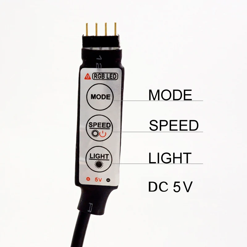 USB RGB контроллер DC5V выключатели со светодиодным индикатором с 3 ключа 4 Pin гнездовой разъем для 5V Светодиодная лента RGB с питанием от USB 19 динамических режимов для светодиодной ленты