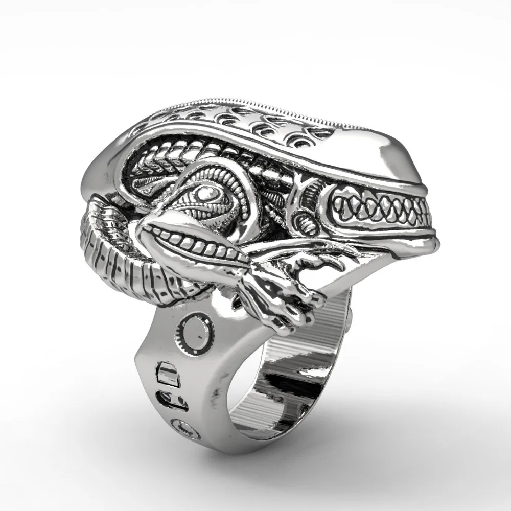 

Fashion new space horror shaped stainless steel men's ring Domineering film and television men's ring