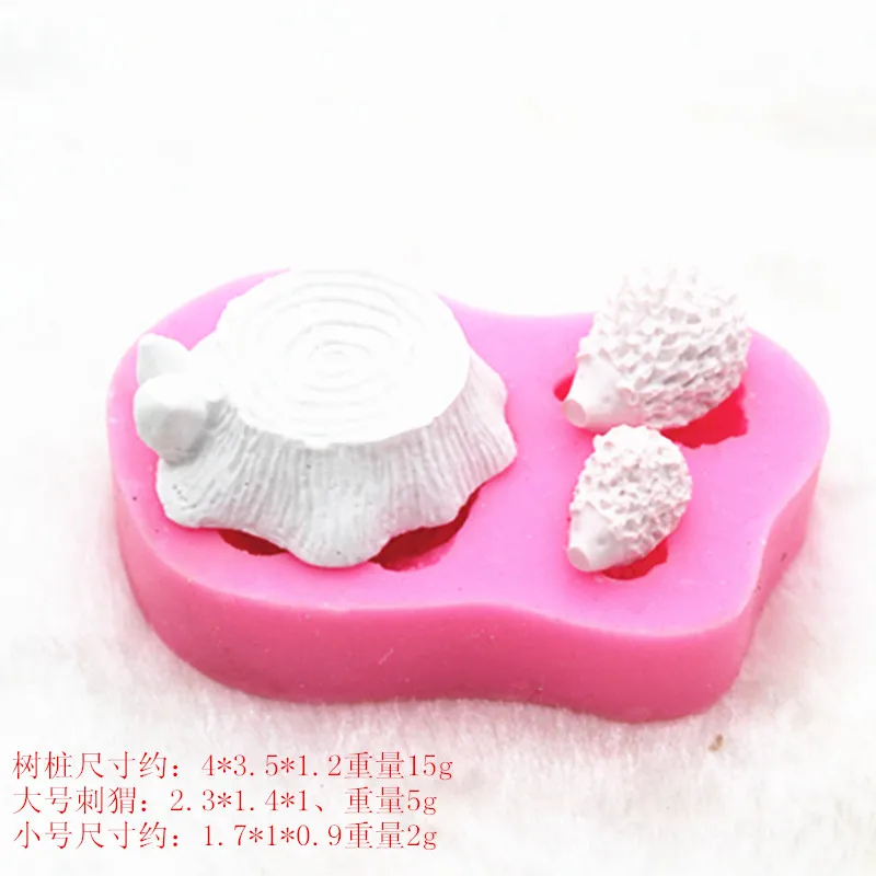 

p6553D cartoon tree stump hedgehog silicone cake mould hand soap mold DIY mould