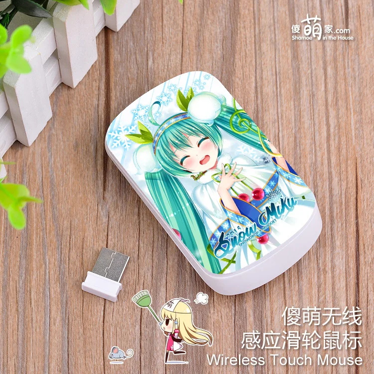 Anime Cartoon Hatsune Miku Wireless Right USB Touch Mini Mouse For Computer Laptop No.1148mouse