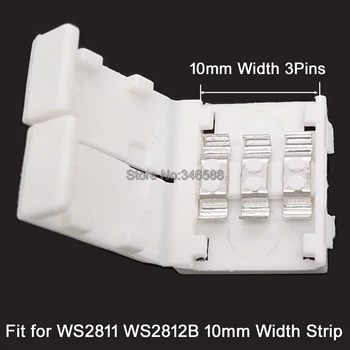 

20pcs 3-PIN 3Pins 10mm PCB Strip-to-Strip Solderless FPC Snap Down Clip Board Connector for 10mm Width WS2811 WS2812B LED Strip