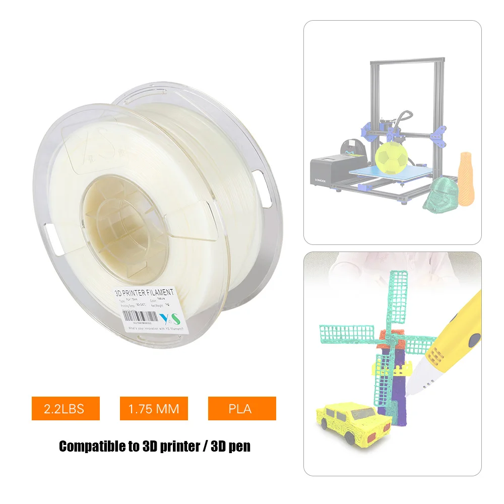 YouSu PLA/PETG Филамент 1,75 мм высокая прочность мерная точность без засорения нитей печатная консmables для 3D принтеров