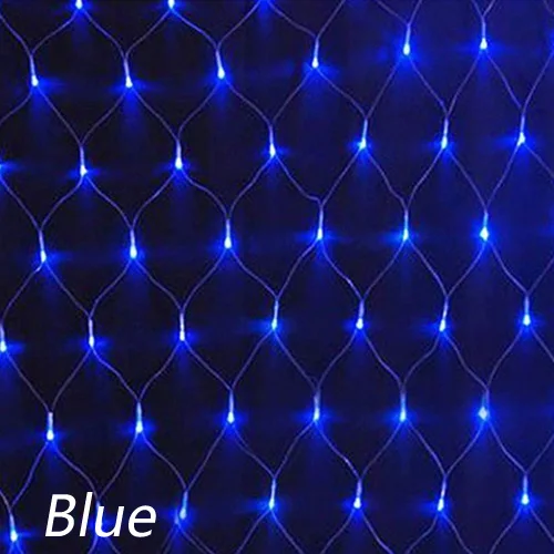1,5 м X 1,5 м 96 Светодиодный домашний открытый праздник Рождество Рождественская декоративная Свадебная сетка гирлянда занавеска гирлянды полосы вечерние свет - Испускаемый цвет: Синий