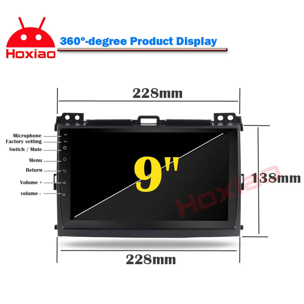 Best 2G+32 Android For Toyota Prado 120 Land cruiser 120 2004-2009 Quad Core 1024*600 Bluetooth 2 Din Car DVD Radio GPS Navigation 2