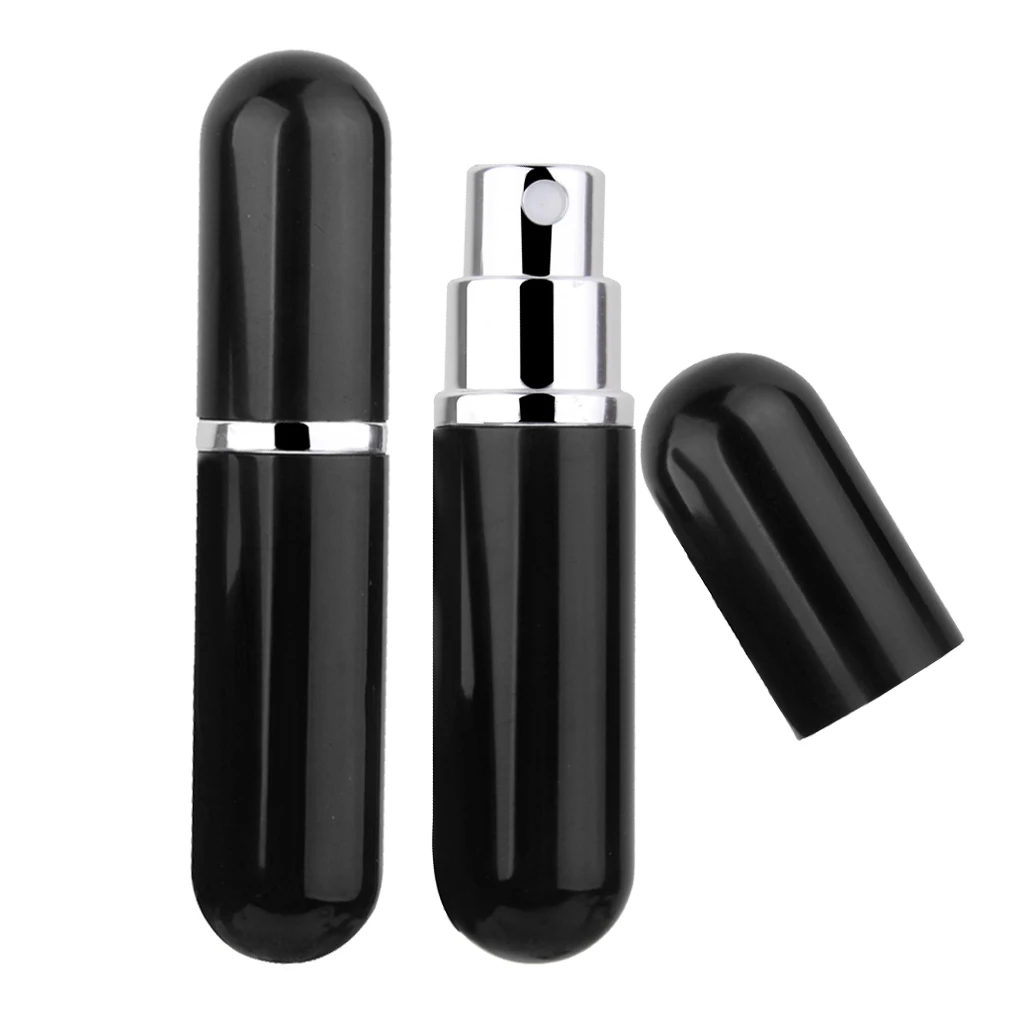 2x Mini Refillable Conveniet Empty Atomizer Bottle ATOMIZER Pump Spray Bottle/Travel/Handbag Black