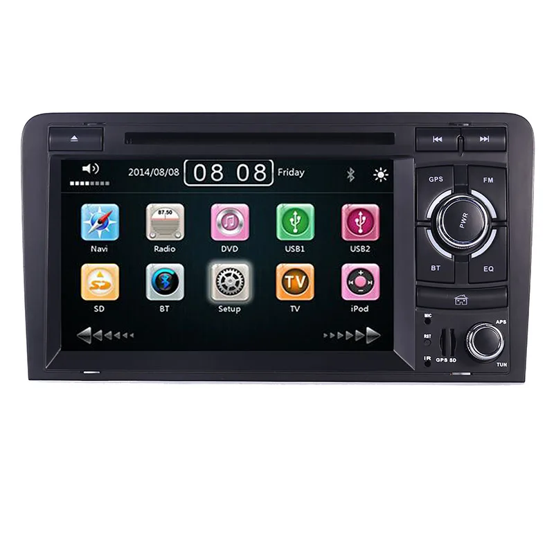 

2DIN Car DVD GPS For Audi A3 S3 2002-2011 Radio GPS Bluetooth 1080P 3G USB Host Steering Wheel Control Canbus Free 8GB GPS Map