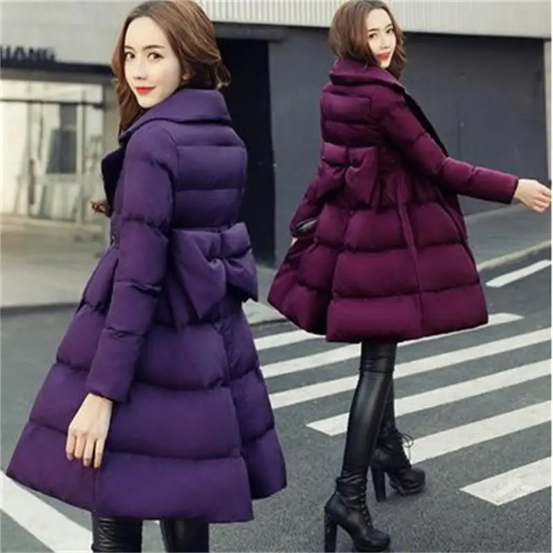 2018 Lâche Long Doudoune purple Vestes Hiver Taille Femme Chaud Survêtement Grande redwine Slim Femmes Parkas Manteau Plus Black gqddw