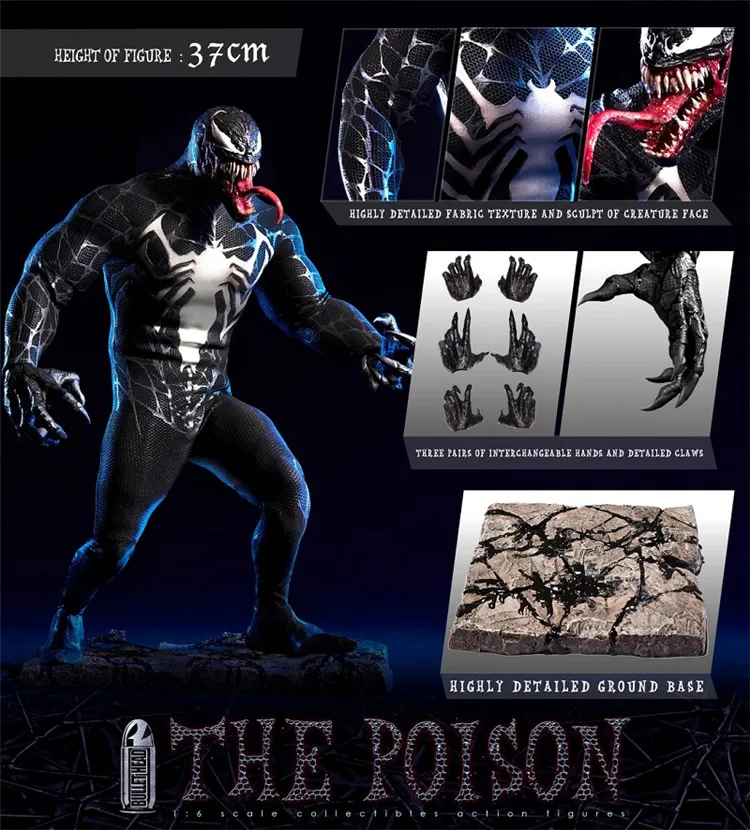 

1/6 Scale Bullet Head BH002 THE POISON Venom Action Figure IN STOCK
