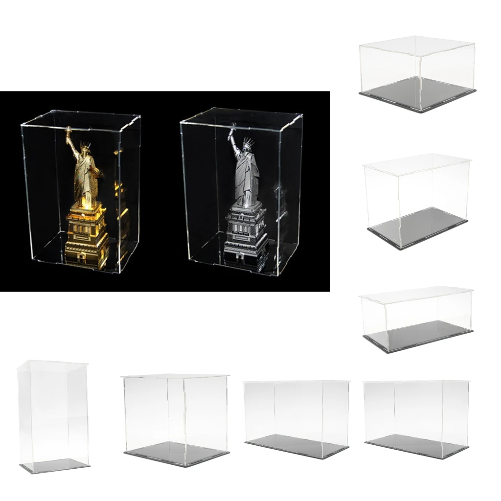 Clear Acrylic Display Box Case Model Figure Display Dustproof for Dustproof and Stackable Protection for Collection Model
