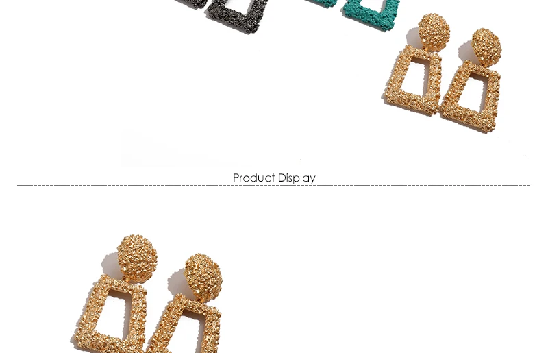 Bohemian Gold Big Drop Earrings For Women Danging 2018 Za Statement Geometry Metal Long Earings Fashion Jewelry Accessories (3)