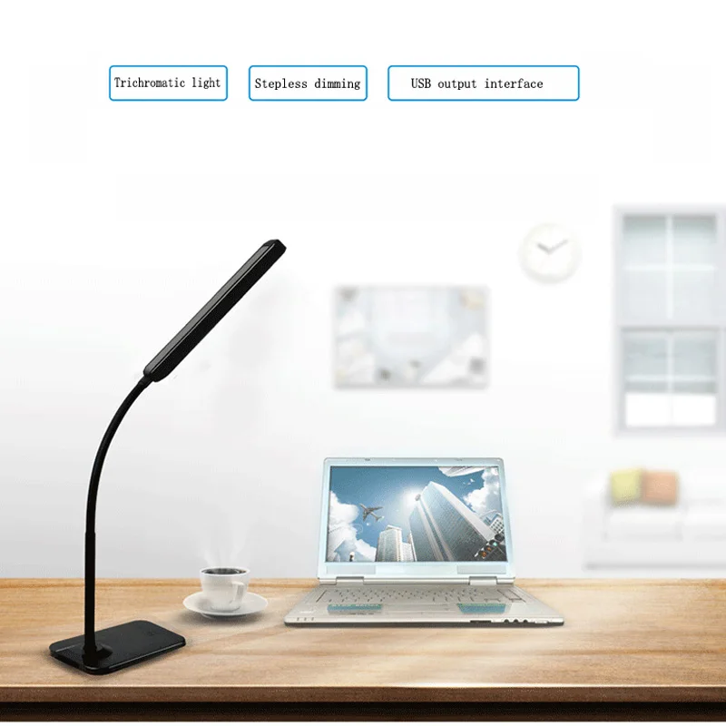

Eye protection LED desk lamp Levels dimmer and color touch control flexible reading research office desk lamp cold / warm light