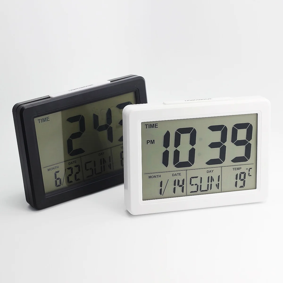 

LED Digital Clock Alarm with Backlight Electronic Digital Table Clock with Temperature Calendar Snooze Function Desk Watch 6"