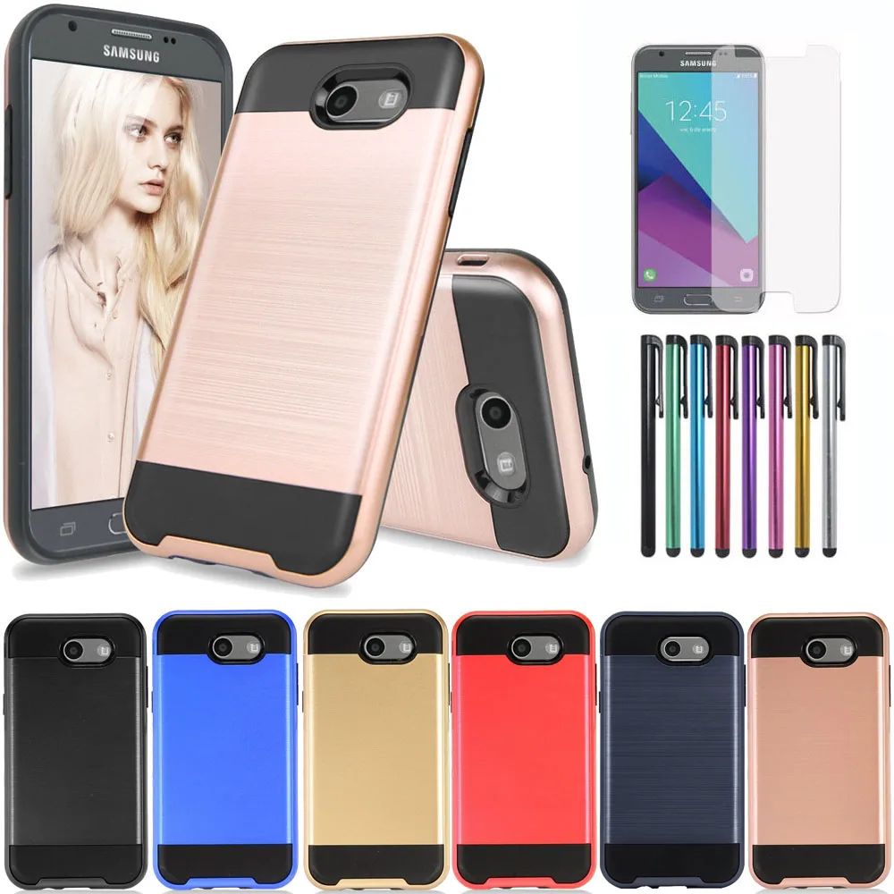 

Dual Layer Brushed Armor Case TPU & Hard Back Cover For Samsung Galaxy J7 2017 / J7 V / J7 Sky Pro / J7 Perx / Halo (US Version)