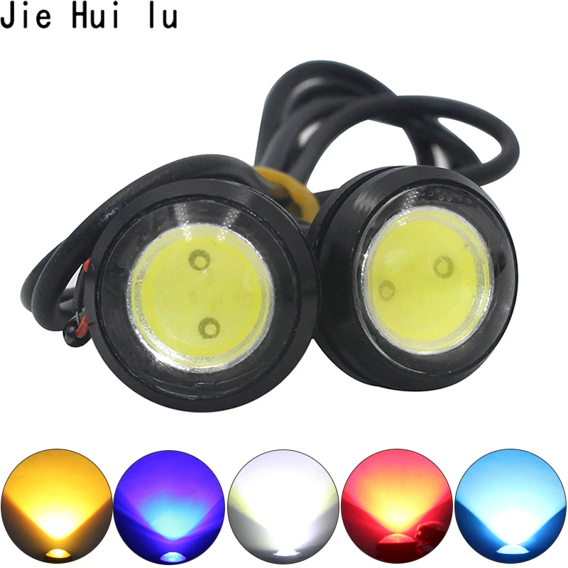 

1pc 18MM Car Led Eagle Eye DRL Daytime Running Lights LED 12V Backup Reversing Parking Signal Automobiles Lamps DRL white yellow