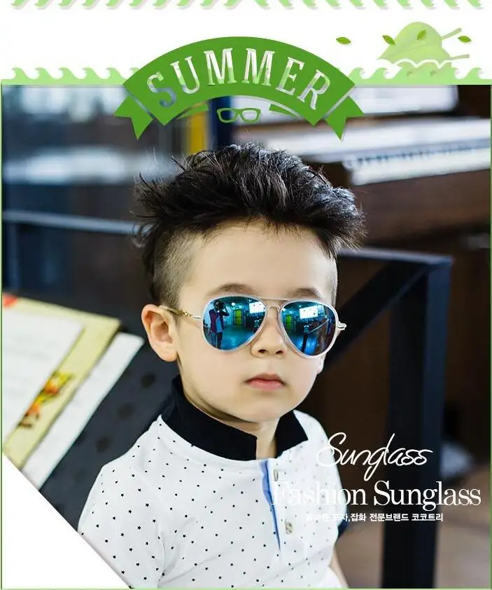 2016 new Korean children's sunglasses baby sunglasses resin lens color film ultralight children