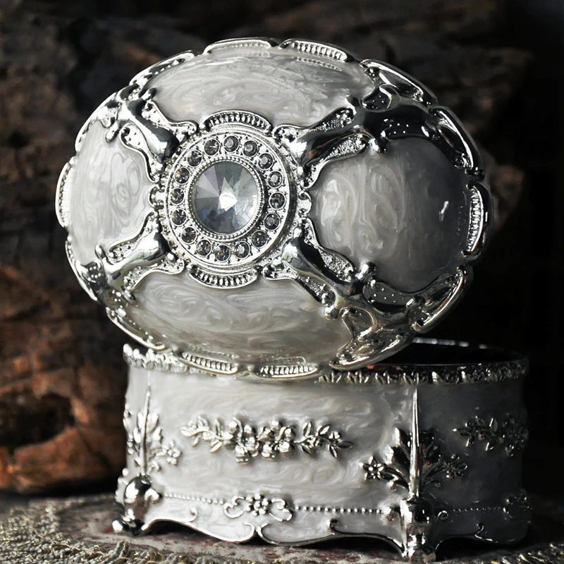 Magic Jewelry Box European Ring Boxes Princess Earrings Bracelets Necklaces Organizer Metal Polishing Curve Storage Box Magic Jewelry Box European Ring Boxes Princess Earrings Bracelets Necklaces Organizer Metal Polishing Curve Storage Box