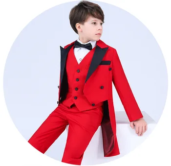 

Autumn Winter Boys Suit Formal Kids Wedding Blazer+shirt+Pants+tie Suit Fashion Toddler Boys Gentleman Prom Party suits Costume